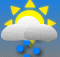 Automatische Wettervorhersage basierend auf Luftdruck und Temperatur, ein Klick öffnet die Vorhersage für Morgen
